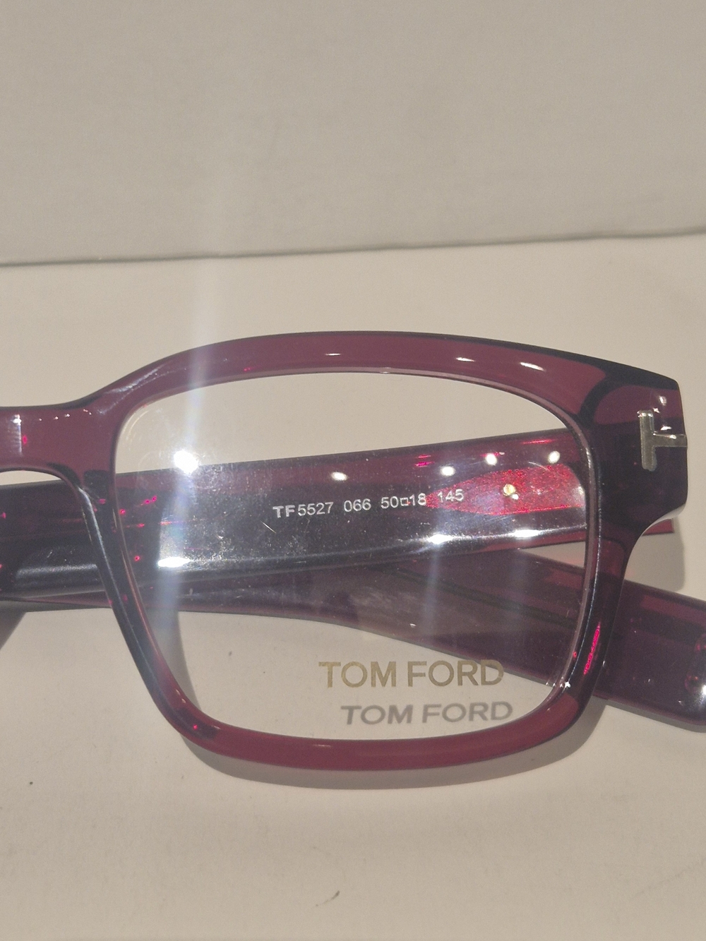 Tom Ford 5527 066 50 mm Red Eyeglasses - Picture 3 of 13